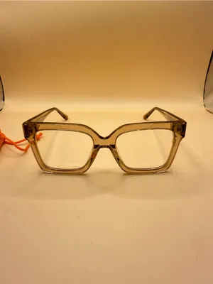 glam Women's Clear Beige Square Glasses thumbnail 2