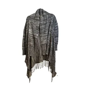 One World Size XL Live and Let Live Women's Cardigan Sweater Gray/Black thumbnail 7