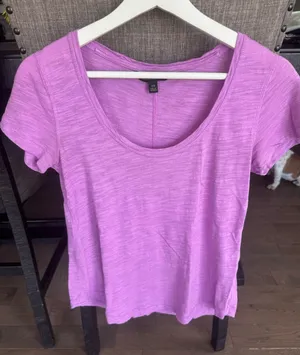 Banana Republic Lavender Scoop Neck Short Sleeve Tee thumbnail 1