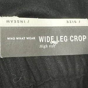 Who What Wear Linen Blend Wide Legged Cropped Pants Size 14 High Waist Black thumbnail 6