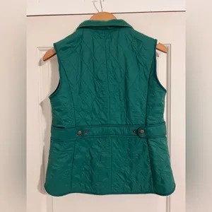Talbots Green‎ Hunting Vest Fall Diamond Quilted Quilt Vest Fleece Lined thumbnail 3