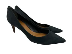 -Kate Spade Heels Womens Size 9.5M Dark Blue Suede Leather Quiet Luxury Acadamia thumbnail 1