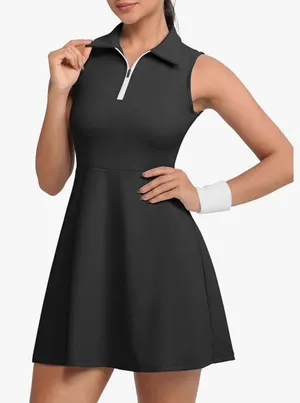 Fengbay Tennis Dress for Women, Golf Dresses with Built in Shorts with 4 Pockets for Sleeveless Athletic Workout Dress thumbnail 1