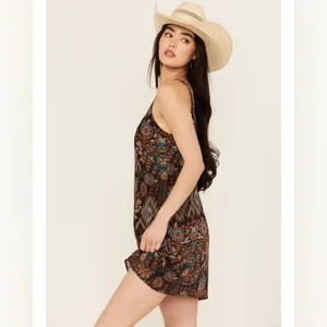 Shyanne Multicolor Floral Pattern‎ mini dress small country boho thumbnail 2