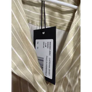 Paige‎ NWT Capriana Silk Button Down Shirt in Pale Olive/Marble Size XL thumbnail 3
