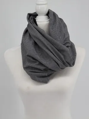 lululemon Vinyasa Scarf Wrap Black Gray Striped Snap Infinity Athleisure OS thumbnail 2