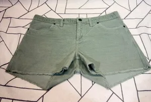 Carve Designs Corduroy Shorts Size 10 Sage Green Frayed Hem Five Pocket thumbnail 1