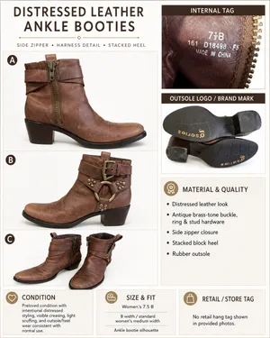 792 Cole Haan G Series Moto Harness Brown Leather Ankle Boots Women’s 7.5 Medium thumbnail 13