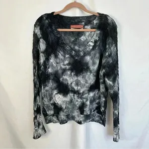 Anthropologie Pilcro Joni Tie Dye Cable Knit Hi Low Sweater‎ Womens Size Small thumbnail 3