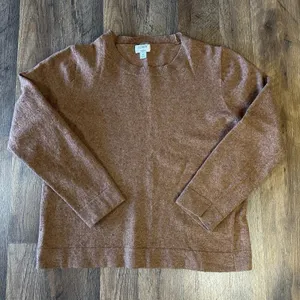 J CREW Womens Brown Wool Blend Teddie Sweater Pullover Sweatshirt Medium Runs Sm thumbnail 1