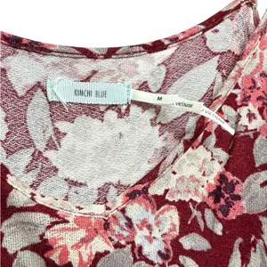 Kimchi Blue Maroon Burgundy Floral Print Spaghetti Strap Blouse Sz M thumbnail 4