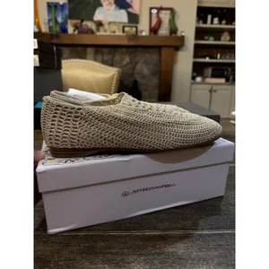 New Jeffrey Campbell Nantucket Knit Crochet Flats in Cream Ivory Womens Size 10M thumbnail 4