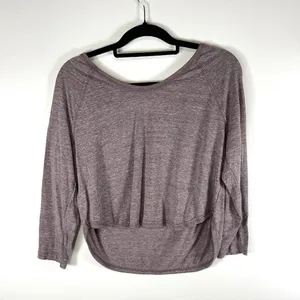 Free People We‎ the Free 3/4 Sleeve Crop Top Purple Womens Size Large Boho thumbnail 6