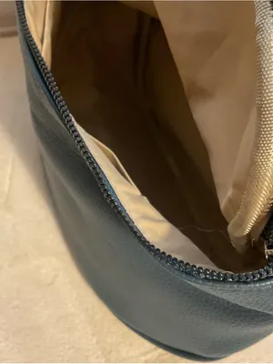 Structured Teal Leather Crossbody Bag for Women thumbnail 5