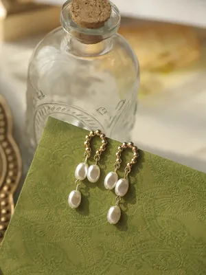 White Pearl Long Tassel Dangle Drop Earrings for Women,Elegant Pearl Earrings thumbnail 2