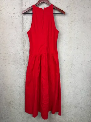 Abercrombie & Fitch High-Neck Drop-Waist Midi Dress sz M thumbnail 4