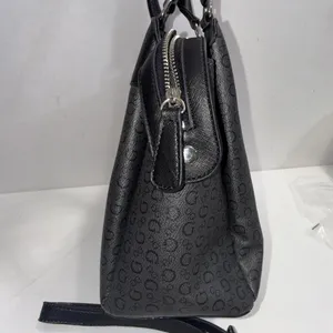 Y2K GUESS Black Monogram‎ Old Money Classic Designer Chic Satchel Purse Bag thumbnail 15