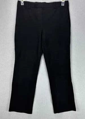 Quince Pants Women's L Black Ultra-Stretch Ponte Straight Leg Classic Comfort thumbnail 1