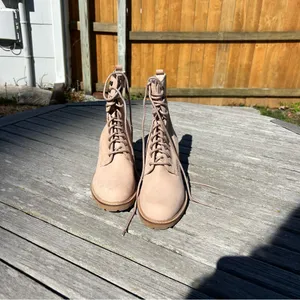 Seychelles Lace‎ Up Irresistible Leather Combat Boot Pink Nubuck 10 thumbnail 4
