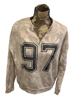 HOLLISTER Light Camo Oversized V Neck Sweatshirt size XS thumbnail 2