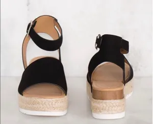 Soda Black Topic Espadrille Wedge thumbnail 4