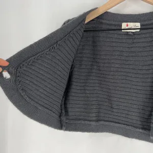 Anthropologie Laurete Lane Womens Size M Alpaca Blend Gray 3/4 Sleeve Crop Cardigan‎ Sweater thumbnail 6