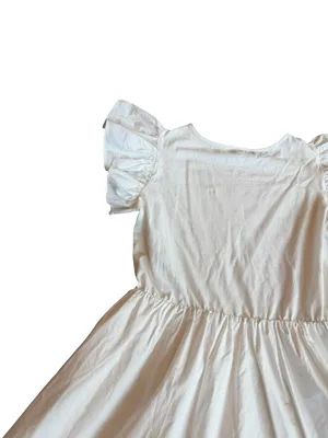 En Saison White A-Line Dress Flowy Sleeves Cotton Blend Stretch Size Medium thumbnail 10