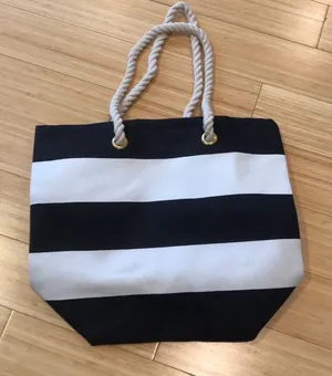 Striped tote bag White thumbnail 1