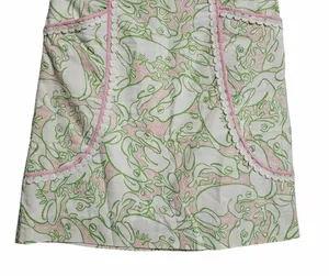 VINTAGE Lilly Pulitzer Pink & Green Frog Print Tank thumbnail 1
