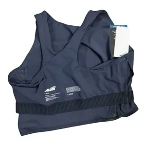 Avia Grey Crop Sports Bra Size M(D-DD) Low Support High-Neck Plush Chestband thumbnail 6