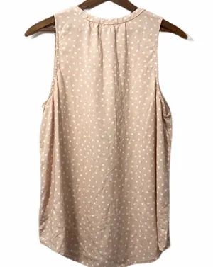 Peachy & White Polka Dot Sleeveless Blouse thumbnail 5