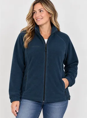 Columbia Womens Benton Springs Full Zip Fleece Jacket Navy Blue WL6114 Large thumbnail 1