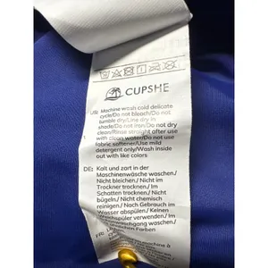 Cupshe Blue‎ Pink Scalloped One Piece Swimsuit Keyhole Ruched Small thumbnail 5