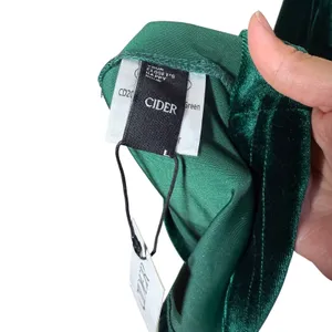 NWT Cider Women Emerald Green Velvet Cowl Neck Ruched Mini Dress M thumbnail 4