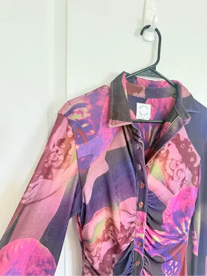 With Jeán Andy Dress in Flamboyant Anthurium Print thumbnail 4
