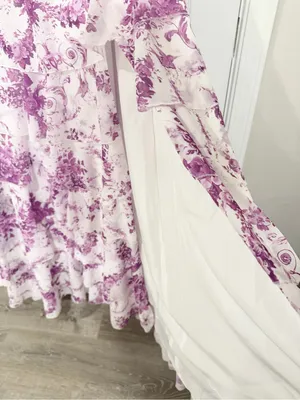 NWT STACEES Lilac Floral Wedding Guest Tiered Strapless Formal Dress Size 16 thumbnail 6