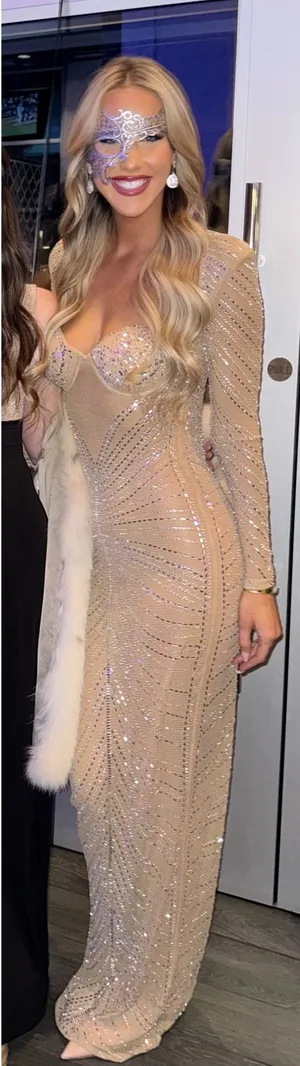Embellished Maxi Dress- Nude thumbnail 1