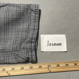 American Eagle Mom Straight Pants Size 14 Gray Plaid High Rise Preppy Trousers thumbnail 17
