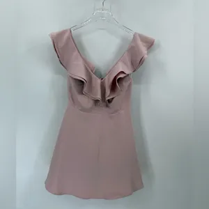 Lulu’s Divine Darling Light Pink Ruffled Skater‎ Dress large NWT thumbnail 5