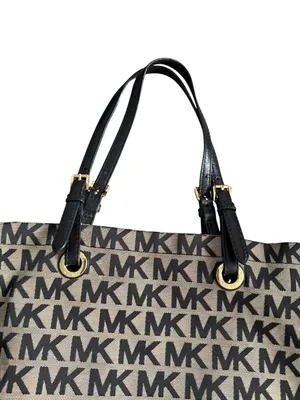 MICHAEL KORS Black Logo Shoulder Tote Bag thumbnail 7