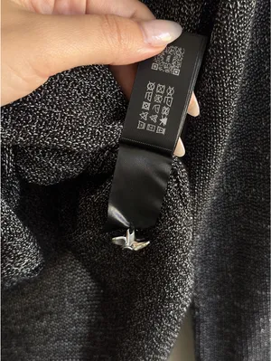 Zara Black Silver Metallic Knit Cardigan Statement Buttons Size L thumbnail 8