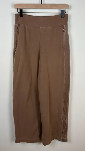 Athleta Retroplush Velvet Sweatpants Straight Leg Brown Tan Women’s XS thumbnail 1