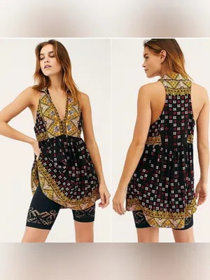 Free People Charlotte Sleeveless Tunic Top Large thumbnail 2