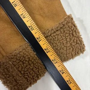 Very Veranesi Faux Suede Shearling Coat‎ Brown Sherpa Lined Hooded Vintage 90s L thumbnail 6