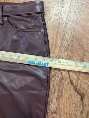 Banana Republic Faux Leather Bootcut Pants 31/12 – Deep Burgundy Wine, Chic Fit thumbnail 15