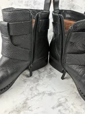 Gentle Souls Benton Moto Boots Womens Size 10 Black Pebbled Leather Combat Ankle thumbnail 14