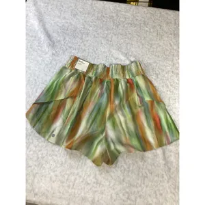CALIA Womens High Rise Step Up Short 3 Inseam Abstract Print Green Orange XS NEW thumbnail 3