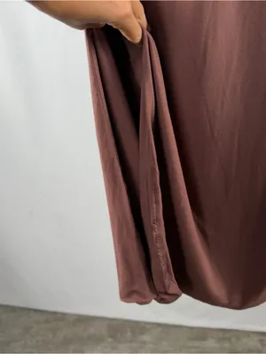 Klassy Network Long Sleeve Square Neck Bodycon‎ Midi Dress in Brown Size Small thumbnail 7