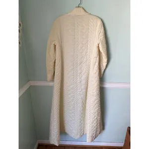Vintage Christian Dior‎ Robe Womens Small Petite Yellow Quilted Satin Lace USA thumbnail 3