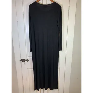 AHNI 2 Maxi Dress Women XL Black Slinky Knit Lagenlook Career Artsy Made‎ in USA thumbnail 4